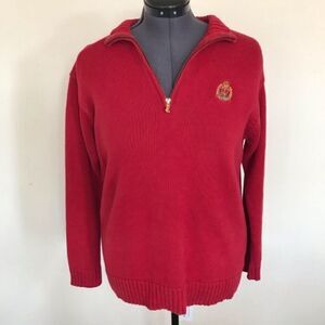 RALPH LAUREN 100% Cotton 1/4 Zip VINTAGE Cardigan M EUC